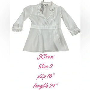 JCrew white sheer top
